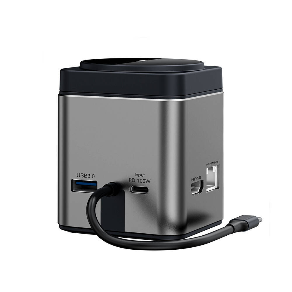 Wiwu Wi-W025 9in1 M-safe Şarj Özellikli Type-C Hub PD 100W USB 3.0 SDTF HDMI RJ45 - 3