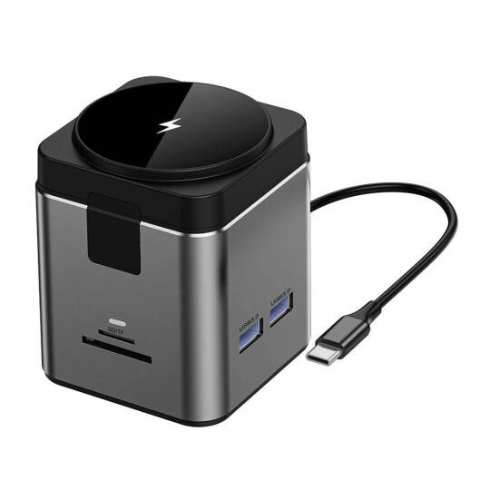 Wiwu Wi-W025 9in1 M-safe Şarj Özellikli Type-C Hub PD 100W USB 3.0 SDTF HDMI RJ45 - 4