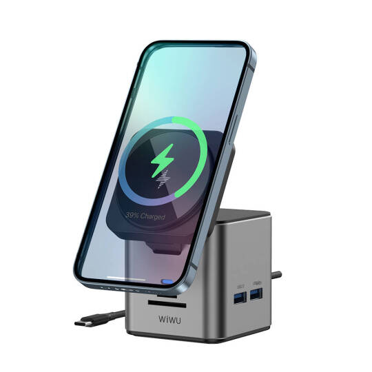 Wiwu Wi-W025 9in1 M-safe Şarj Özellikli Type-C Hub PD 100W USB 3.0 SDTF HDMI RJ45 - 7