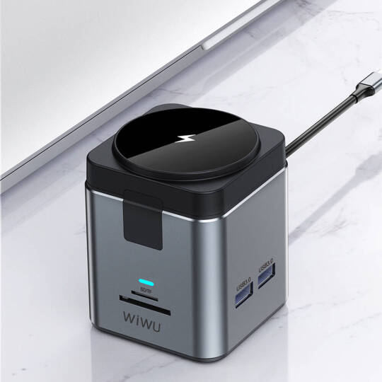 Wiwu Wi-W025 9in1 M-safe Şarj Özellikli Type-C Hub PD 100W USB 3.0 SDTF HDMI RJ45 - 8