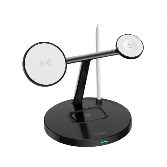Wiwu Wi-W032 4 in 1 Magnetik Hızlı Şarj Özellikli Kablosuz Şarj Standı 15W - 4