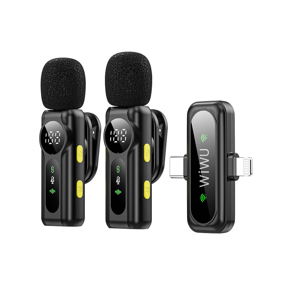 Wiwu Wi-WM007 2in1 Type-C ve Lightning Portlu ANC Özellikli Kablosuz Yaka Mikrofonu - 3