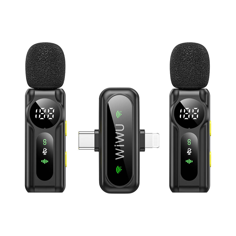 Wiwu Wi-WM007 2in1 Type-C ve Lightning Portlu ANC Özellikli Kablosuz Yaka Mikrofonu - 5