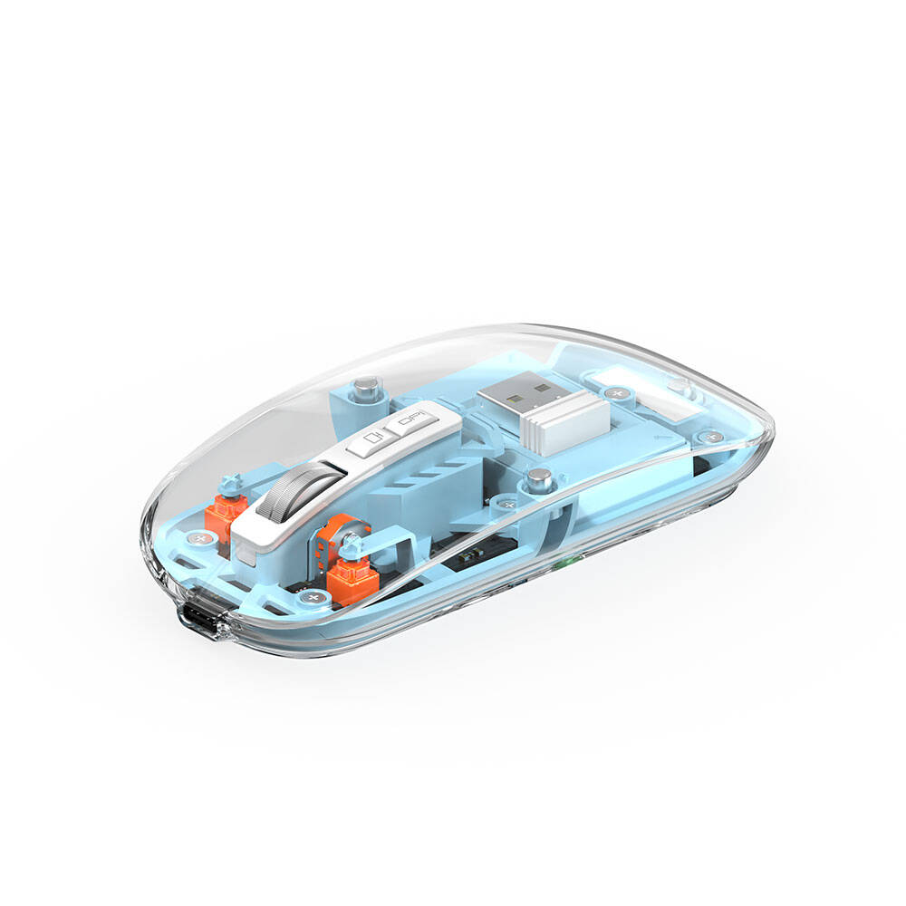Wiwu WM105 Crystal RGB Led Işıklandırmalı Şeffaf Tasarım Mouse - 6