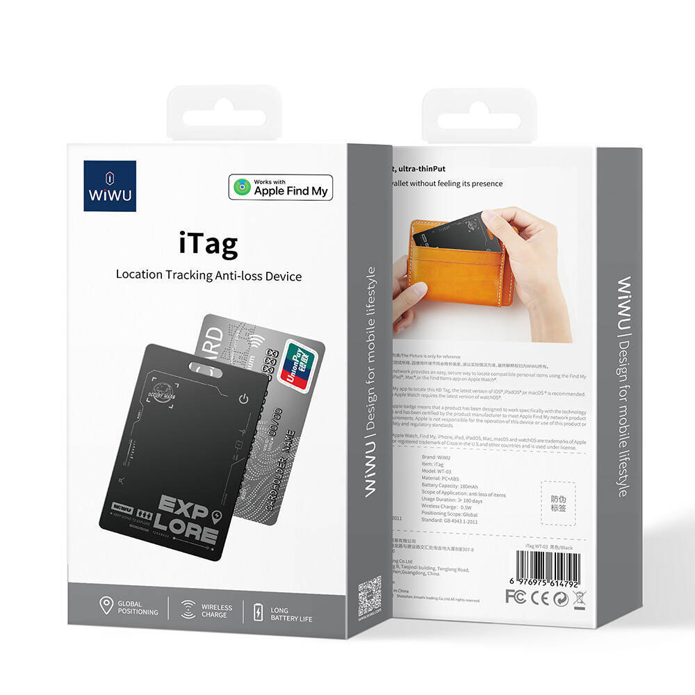 Wiwu WT-03 iTag iOS Find My Destekli Kartlık Tasarımlı Kaybolmaya Karşı GPS Akıllı Takip Cihazı - 9