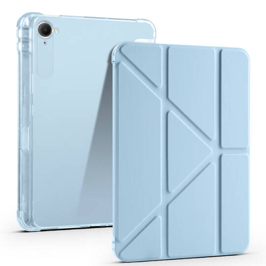 Xiaomi Redmi K Pad Kılıf Zore Tri Folding Kalem Bölmeli Standlı Kılıf Mavi