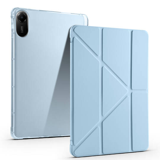 Xiaomi Redmi Pad 2 Kılıf Zore Tri Folding Kalem Bölmeli Standlı Kılıf Mavi