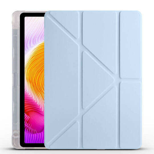 Xiaomi Redmi Pad SE Kılıf Zore Tri Folding Kalem Bölmeli Standlı Kılıf Mavi
