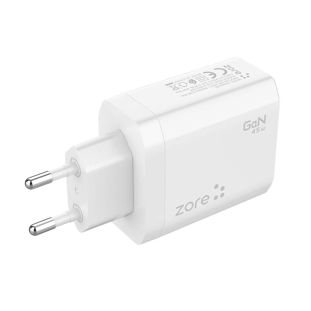 Zore Always-02 GaN Tech Type-C PD4.0 USB-A QC3.0 Hızlı Şarj Özellikli Seyahat Şarj Başlığı 45W - 3