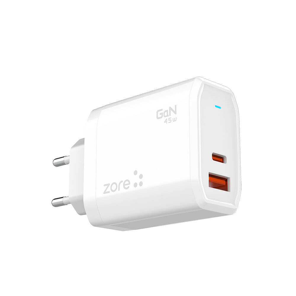 Zore Always-02 GaN Tech Type-C PD4.0 USB-A QC3.0 Hızlı Şarj Özellikli Seyahat Şarj Başlığı 45W - 4