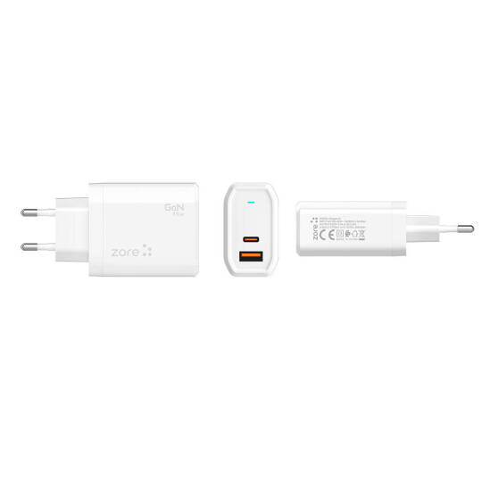 Zore Always-02 GaN Tech Type-C PD4.0 USB-A QC3.0 Hızlı Şarj Özellikli Seyahat Şarj Başlığı 45W - 6