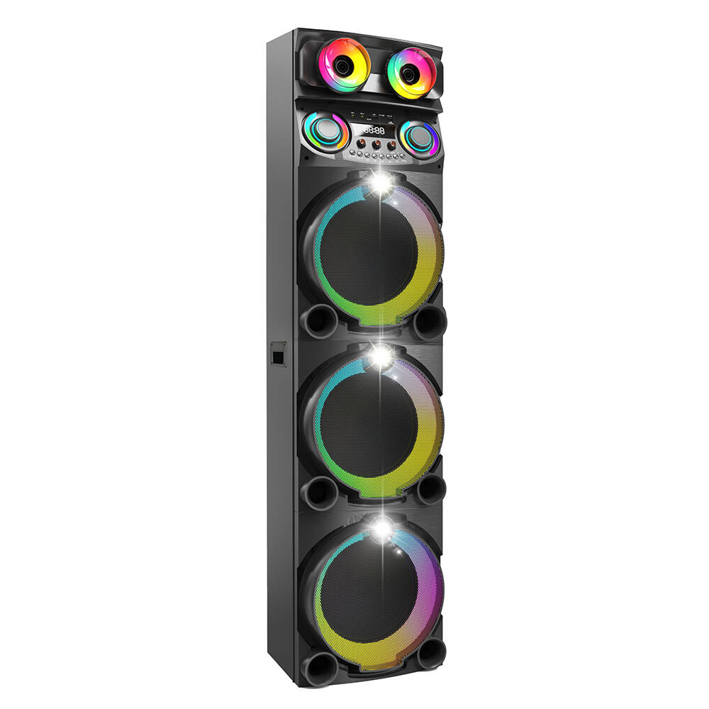 Zore GD-3127 Dijital LED Göstergeli Mikrofonlu RGB TWS Üçlü 12 inç Stereo Bass Kablosuz Karaoke Hoparlör - 1