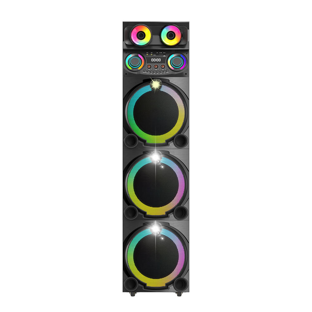 Zore GD-3127 Dijital LED Göstergeli Mikrofonlu RGB TWS Üçlü 12 inç Stereo Bass Kablosuz Karaoke Hoparlör - 2