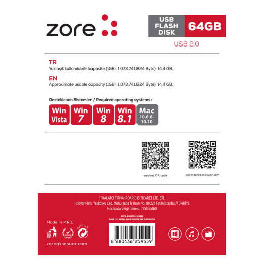 Zore Metal USB Flash Disk 64GB - 3