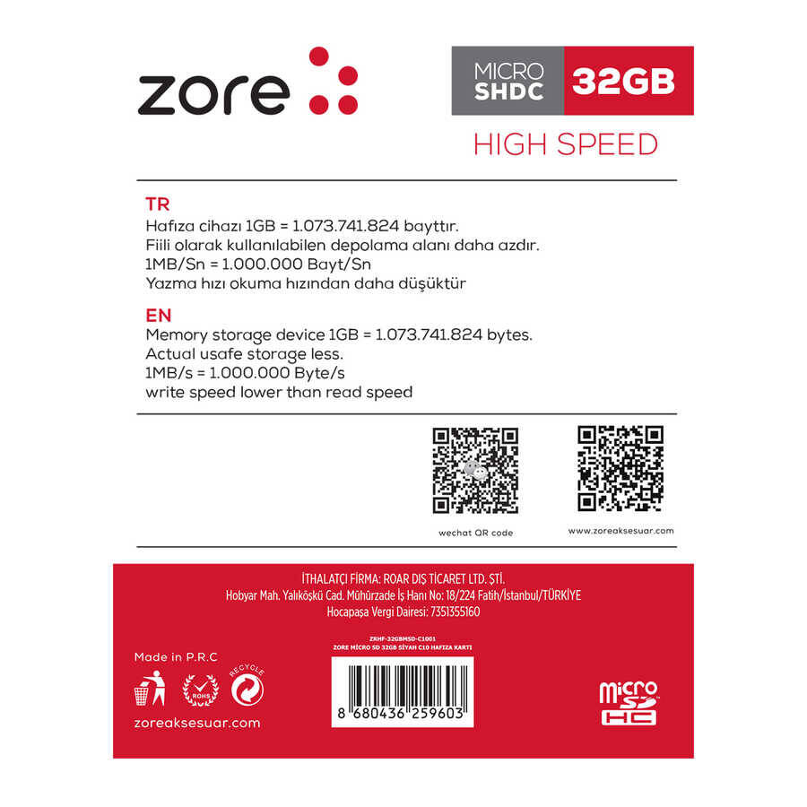 Zore Micro SD Hafıza Kartı 32GB - 2