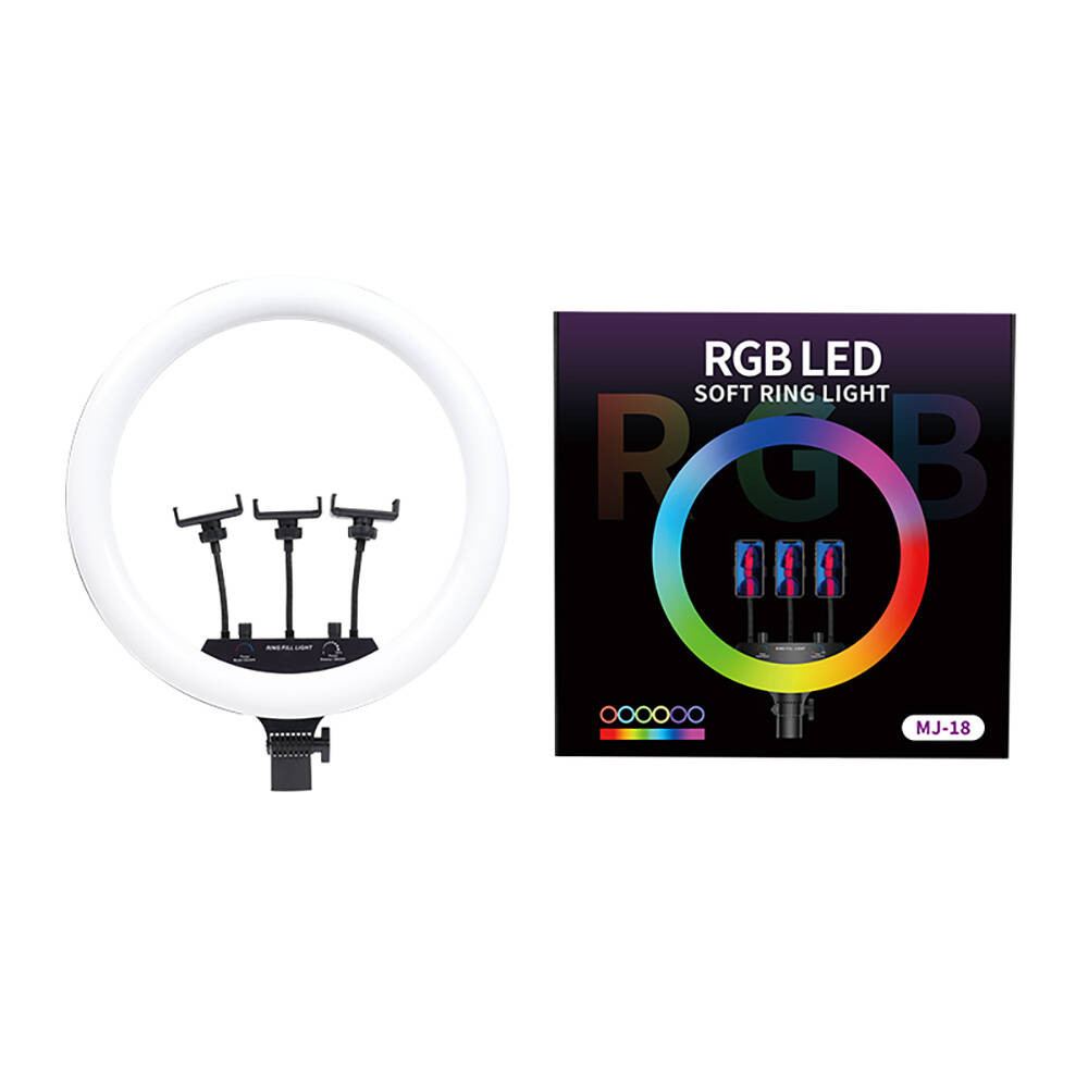 Zore MJ-18 Uzaktan Kumandalı 45cm Işıklı Telefon Tutucu Ring Light - 7