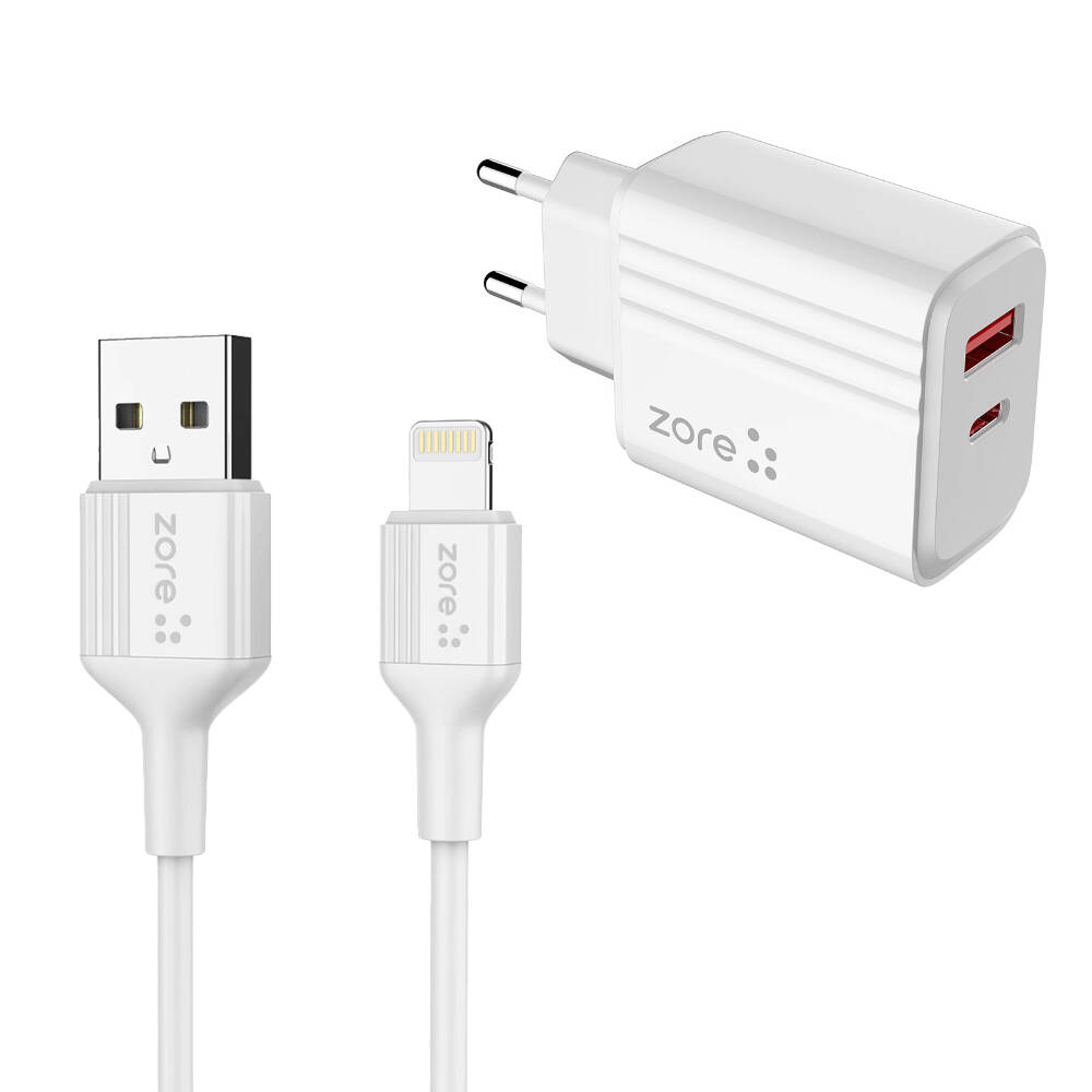 Zore Play Serisi PL05 Lightning 2in1 Seyahat Şarj Aleti 20W - 2