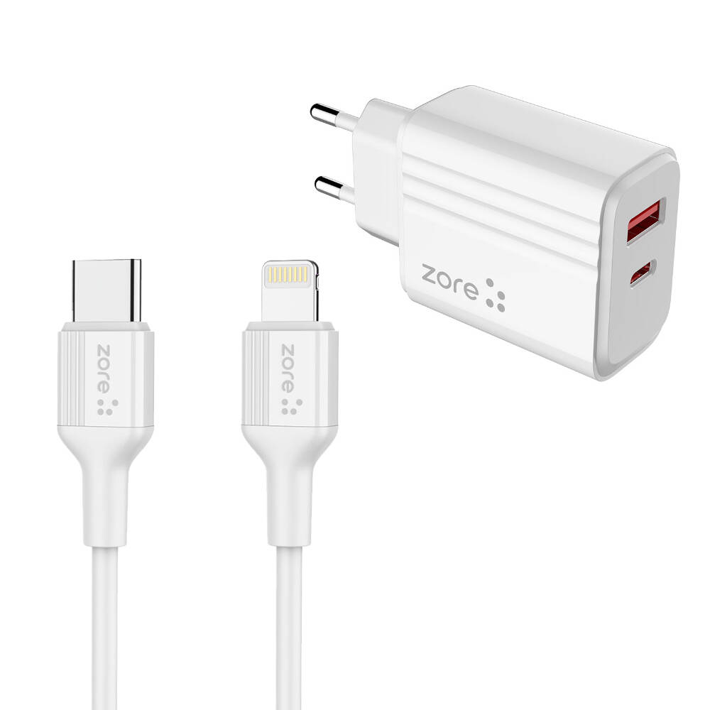 Zore Play Serisi PL08 Type-C to Lightning 2in1 PD Seyahat Şarj Aleti 20W - 2