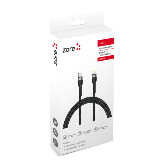 Zore Shira Serisi Type-C to Lightning PD Kablo 1m - 3