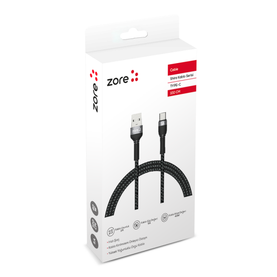 Zore Shira Serisi Type-C USB Kablo 1m - 3